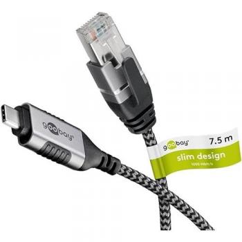 Adaptador de red USB-C 3.1 a RJ45, Gigabit Ethernet, cable delgado de 7,5 m
