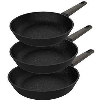 Cecotec Set de Sartenes Polka Excellence 18-22-26 Bucket Set Force. Diámetro 18-22-26, Aluminio Fundido, Revestimiento Antiadherente, Apta para todo tipo de Cocinas y Lavavajillas