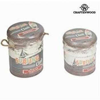 Pouf con tappo set da due - Printed Collezione by Craften Wood