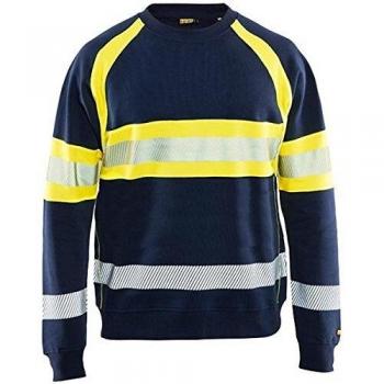 Sudadera de alta visibilidad azul marino/amarillo fluorescente XXXL