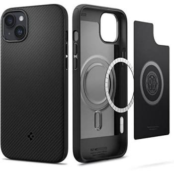 Funda Slim Spigen Mag Armor para iPhone 14 Plus - Negro Mate, Compatible con MagSafe y Qi2