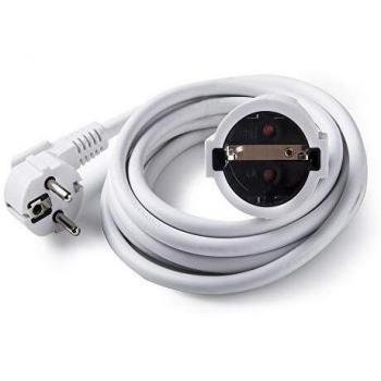 FAMATEL – Cable alargador blanco | 5 metros | Corriente para Exteriores | Protección Infantil | Blanco