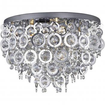 Plafón de diseño Nova Chrome 5 bombillas 30cm, tipo: plafón, características: diseño moderno, acabado en cromo, utiliza 5 bombillas E14, diámetro de 30 cm