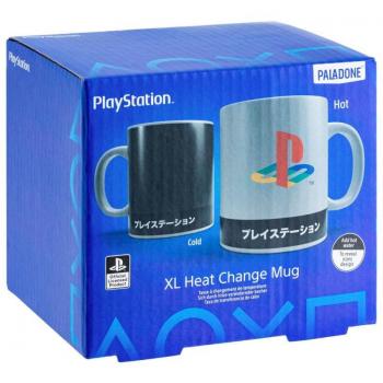 Taza PlayStation 550ml con Diseño de Cambio de Calor al Contacto con Líquidos Calientes