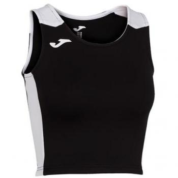 Top de running Joma Record II mujer negro y blanco