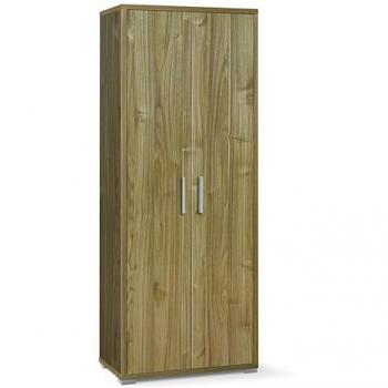 Armario Móvil Multiuso de 2 Puertas con Acabado en Madera de Nogal - 71x41x182 cm
