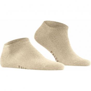 Falke Family Cotton Blend Men’s Ankle Socks - Beige, Non-Slip, Size 43-46