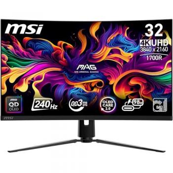 Monitor Curvo MSI MPG 321CURX QD-OLED 31.5 4K Ultra HD 240Hz Ajustable en Altura