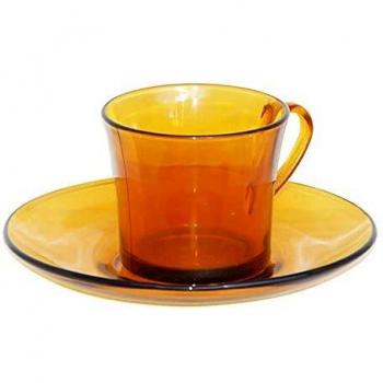 Taza con Plato Duralex 9006DS12A0111 Ambar 180 ml (6 Unidades)