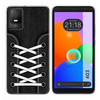 Funda de Silicona Transparente para TCL 403 con Diseño Zapatillas 02