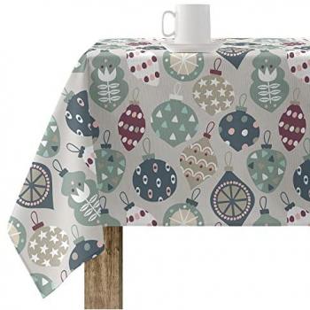Mantel resinado antimanchas Merry Christmas 250 x 140 cm, multicolor, 100% algodón, tacto no plastificado
