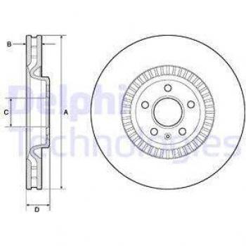 Disco de freno DELPHI BG9171C - Disco de freno, marca DELPHI, modelo BG9171C