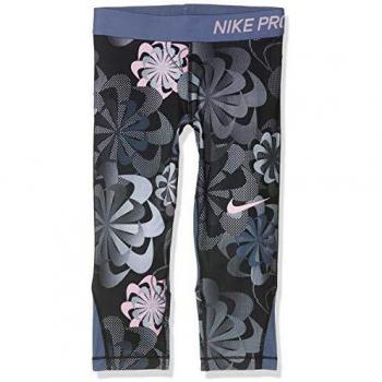NIKE G NP Capri Aop1 Mallas, Niñas, Black/Diffused Blue/Pink, XL