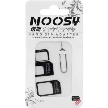 Adaptador 3 en 1 Nano SIM/Micro SIM y Micro SIM/Nano SIM (NOOSY) negro