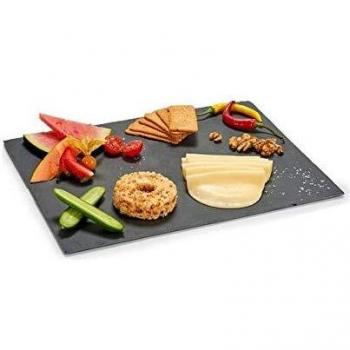 Bigbuy Home S3600473 Set de Aperitivo Pizarra, 30 x 0.05 x 40 cm