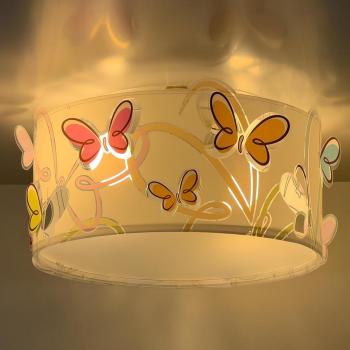 Plafón Infantil Mariposas Multicolor E27 2 Luces