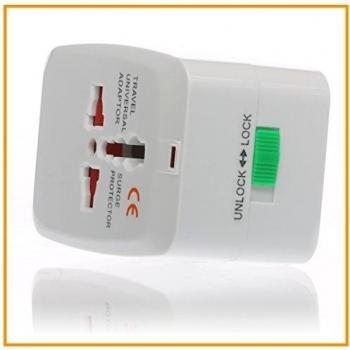 naruba Media compacta universal, adaptador de viaje Conector | adaptador de viaje | adaptador de conector de viaje | Power para viaje o mundo viaje, Estados Unidos, China, Tailandia, Japón, Canadá, Australia, UK, EU, etc. | Blanco