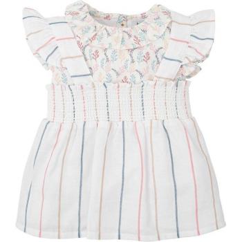 Conjunto de bebé niña de blusa estampada y vestido con rayas multicolor
