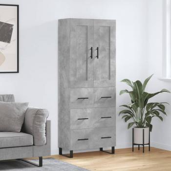 Armario alto de hormigón gris 69,5x34x180 cm en madera multicapa y contrachapada