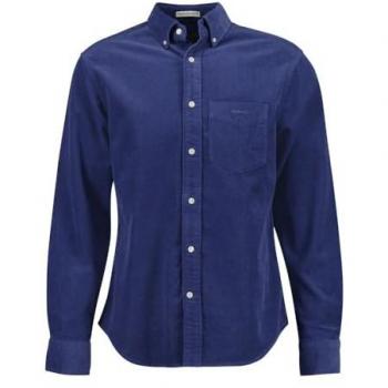 Camisa Sobrecamisa Regular Fit de Pana Azul Marino para Hombre 3XL