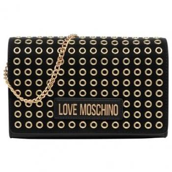 Love Moschino Studded Black Shoulder Bag with Magnet Closure - One Size