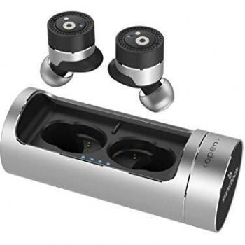 Sunstech Wavepods Bussiness - Auriculares in-Ear Bluetooth con micrófono y Estuche Recargable, Color Plata