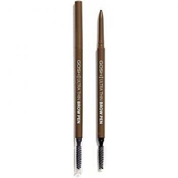 Gosh Ultrafine Eyebrow Pencil 0.09 gr - Ultra Thin precise eyebrow pencil with brush, shade 002 Greybrown, 0.35 g