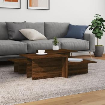 vidaXL Set of 2 Brown Oak Engineered Wood Coffee Tables