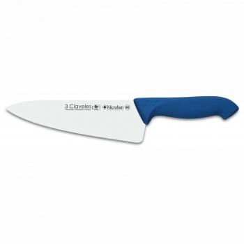 Cuchillo Profesional Cocinero Ancho 20 cm Microban. Azul