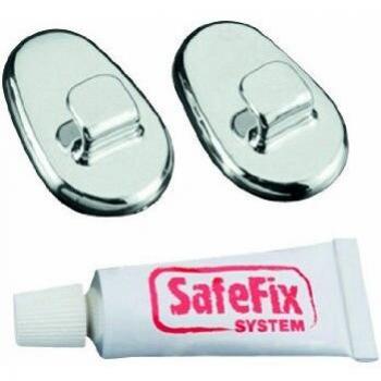 Set 2 Ganchos Cromados con Cola Extra Fuerte Safe Fix – Metaltex