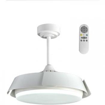 Ventilador de Techo LED Cristal Record Batán Blanco 35W 3200lm CCT