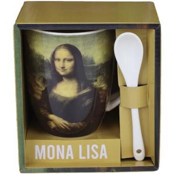 Taza de cerámica con cuchara Enesco Mona Lisa