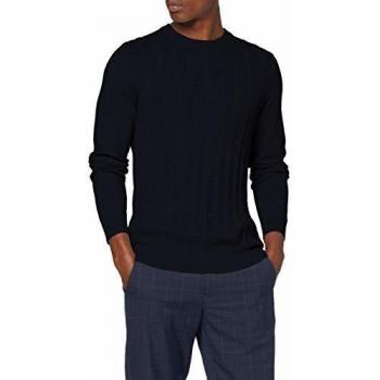 Jack & Jones JPRFAST Cable Knit Crew Neck Suéter, Azul