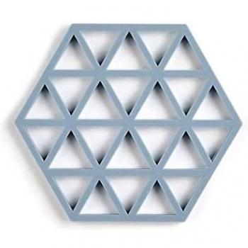 Triangles Silicone Trivet, Sky Blue
