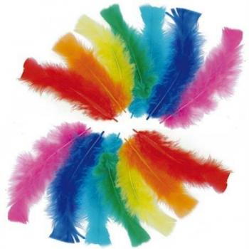 Sachet de Plumas Coloreadas Asortidas 25g - Aproximadamente 150 Plumas de 14 cm para Manualidades Creativas