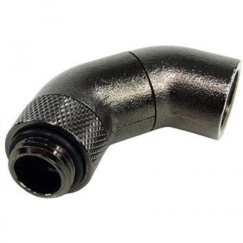 Revolvable Double 45° Angled Adaptor G1/4 to G1/4 Inner Thread - Black Nickel
