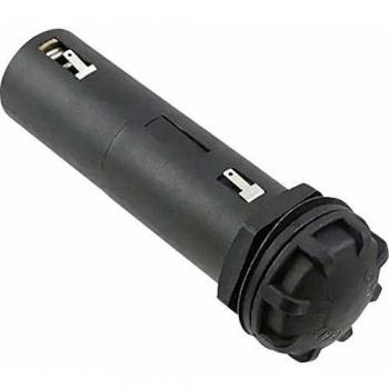 Portapilas Bulgin BXS002/1 para 2 pilas C con terminales de soldadura, dimensiones 126.7 x 42 x 42 mm, color negro