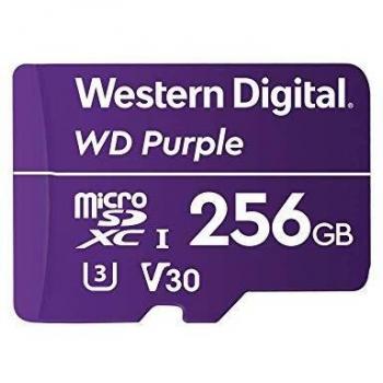 Western Digital WD Purple SC QD312 microSDHC 256GB Extreme Endurance para videovigilancia - 100MB/s Lectura, 60MB/s Escritura, U3, V30 - WDD256G1P0A