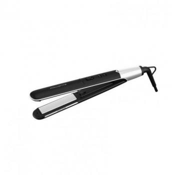 Rowenta Express Shine SF4621F0 Plancha de Pelo con Revestimiento de Coco y Placas de Cerámica Caliente Negro, Plata