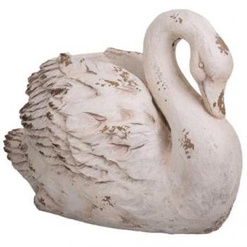 Macetero Cisne Decorativo de Fibra de Vidrio y Magnesio 61 x 36 x 46 cm
