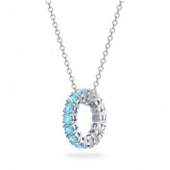 Swarovski Blue Pavé Pendant Necklace Exalta Rundschliff, female, ONE SIZE