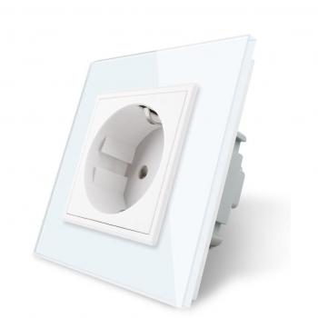 Enchufe Schuko EU 16A frontal blanco LEDBOX