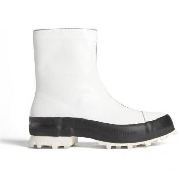CAMPERLAB Traktori Ankle Boots for Men in Black/White Smooth Leather - Size 42