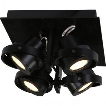 Plafón LED Steinhauer Westpoint 4 luces negro, modelo Quatro, acabado en metal, color negro