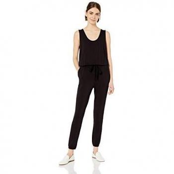 Marca Amazon - Daily Ritual - Mono sin mangas de algodón terry súper suave para mujer, Negro, US S