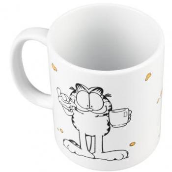 Taza Garfield de Cerámica 350 ml - Taza Café para Desayuno, Apta para Lavavajillas y Microondas, Regalo de Cumpleaños