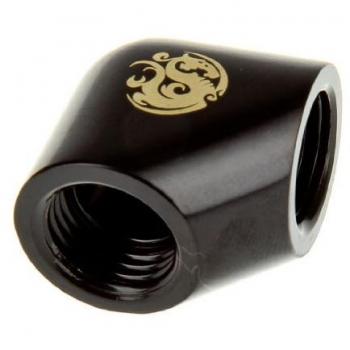 Adaptador Bitspower 90 Grados 2x G1/4 Pulgadas - Negro Mate, Accesorio de Refrigeración para Agua