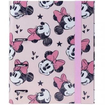 Carpeta Escolar de Anillas Minnie Mouse Rosa A4 (26 x 32 x 4 cm)
