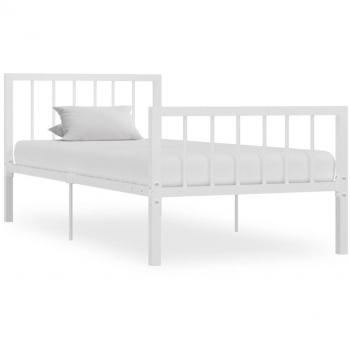 Estructura de cama Day and Night de metal blanco 90x200 cm sin colchón