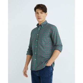 Camisa de hombre casual Mirto cuadros franela manga larga